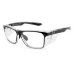 Prescription safety glasses frame for industrial use with side shield protection