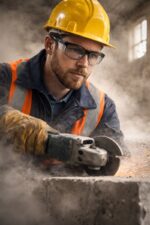 industrial workers wear safety glasses frame for protection