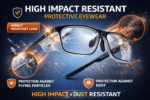 prescription safety glasses frame with high-impact resistant polycarbonate material for industrial eye protection dust and flying particle