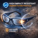 safety spectacle frame with high-impact resistant polycarbonate material for industrial eye protection