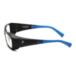 prescription safety eyeglasses with clear side shields for dust protection and flying particle resistance