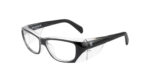 prescription safety eyeglasses frame with side shield protection, impact resistant lenses, anti-dust debris protection and comfort fit for industrial eye safety