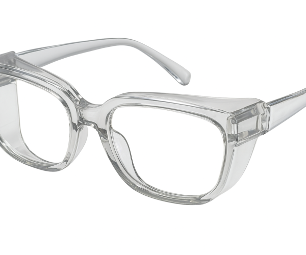 protective safety eyewear with dust protection and impact resistant lenses against flying particles