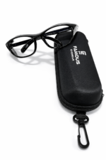 protective prescription safety eyewear with dust protection and impact resistant lenses against flying particles