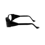 safety glasses frame with impact resistant lenses and protective side shields against flying particles and dust